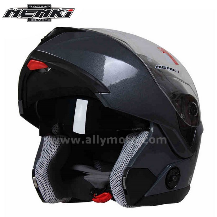 129 Nenki Full Face Helmet Men Women Street Motorbike Racing Modular Flip Up Dual Visor Sun Shield Lens@4